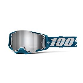 Maschera Motocross 100% Armega Albar Lente Specchio Argento