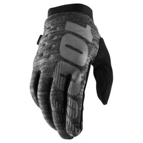 Motocross Gloves 100% BRISKER Melange Grey