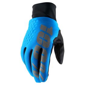 Gants Motocross 100% HYDROMATIC BRISKER Imperméables Bleu Noir