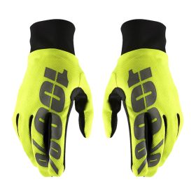 Guanti Motocross 100% HYDROMATIC Impermeabili Giallo Neon Nero
