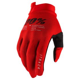 Motocross Gloves 100% ITRACK Red Black