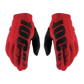 Motocross Gloves 100% BRISKER Red Black