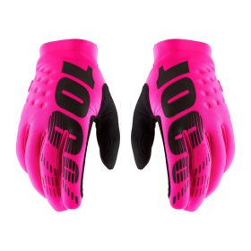 Motocross Gloves 100% BRISKER Neon Pink