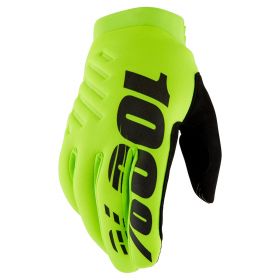 Kid Motocross Gloves 100% BRISKER YOUTH Fluo Yellow Black