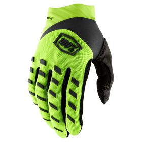 Gants Motocross Enfant 100% AIRMATIC YOUTH Jaune Fluo Noir