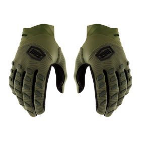 Motocross Gloves 100% AIRMATIC Military Green Black
