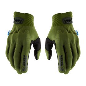 Motocross Gloves 100% COGNITO SMART SHOCK Military Green Black