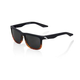 Sunglasses 100% Blake Soft Tact Black Havana Black Mirror Lens