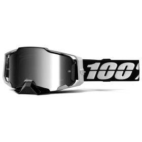 Maschera Motocross 100% Armega Renen S2 Lente Specchio Argento