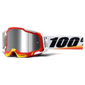 Motocross Maske 100% Racecraft 2 Arsham Rot Silber Mirror Linse