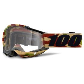 Maschera Motocross 100% Accuri 2 Mission Lente Specchio Argento