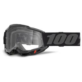 Masque Motocross 100% Accuri 2 Noir Lentille Miroir Argentée