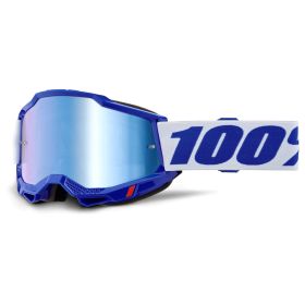 Masque Motocross 100% Accuri 2 Bleu Lentille Miroir Bleue