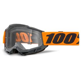 Motocross Maske 100% Accuri 2 Orange Rot Mirror Linse