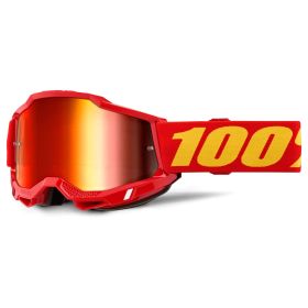 Masque Motocross 100% Accuri 2 Rouge Lentille Miroir Rouge