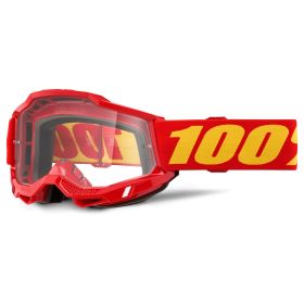 Masque Motocross 100% Accuri 2 Rouge Lentille Miroir Rouge