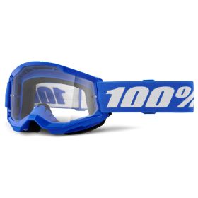 Masque Motocross 100% Strata 2 Bleu Lentille Claire