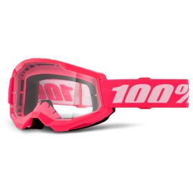 Maschera Motocross 100% Strata 2 Rosa Lente Trasparente