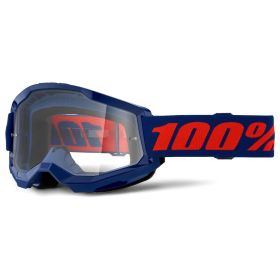 Masque Motocross 100% Strata 2 Navy Lentille Claire