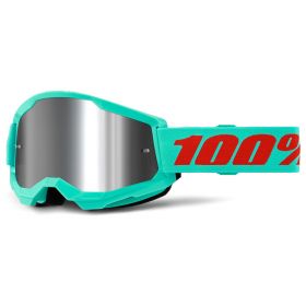Motocross Maske 100% Strata 2 Maupiti Silber Mirror Linse