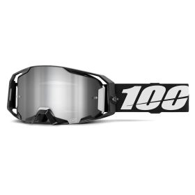 Masque de motocross Armatic Black 100 % avec lentille miroir argentée