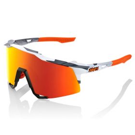 Sonnenbrille 100% Speedcraft Soft Tact Grau Rot Hiper Linse