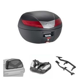 GIVI V40 Top Case Kit Schwarz Rot 40L für YAMAHA MT07