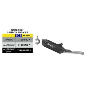 ARROW Race-Tech Slip-On Auspuff genehmigt schwarz Aluminium für KTM 890 Adventure/R