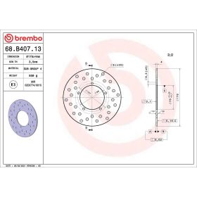 Disco freno fisso BREMBO 68B40713 serie oro acciaio inox D.175 spessore 4mm 5 fori