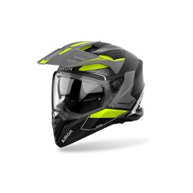 Enduro Helm AIROH Bandit Tune Schwarz Grau Fluo Gelb Matt