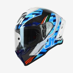 Casco Integrale JUST1 J-GPR DE ROSA REPLICA bianco/blu/carbon lucido