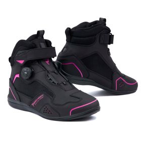 Stivali moto donna REBELHORN SPARK II neri/rosa fluo