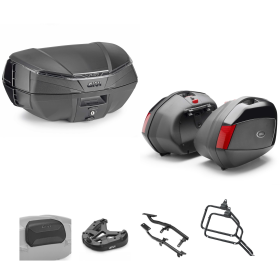 Kit de top case GIVI V49 AIR V35 Fumé Noir/Rouge 49/35L pour SUZUKI