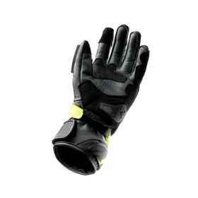 REBELHORN VIPER men's motorcycle gloves in black/grey/fluorescent yellow