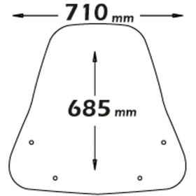 ISOTTA Mittel-Windschutzscheibe 685x710mm für KYMCO Agility