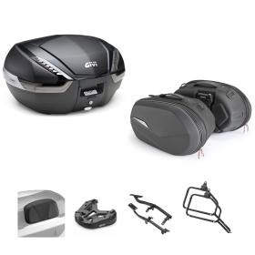 Kit GIVI bauletto V47 TECH borsa ST609+ carbon/fumè 47/25L per BMW
