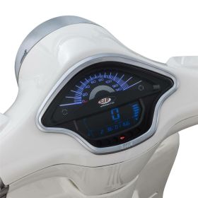 Cadre de compteur de vitesse en plastique SIP en chrome mat pour Vespa Primavera/Sprint