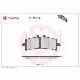 BREMBO brake pads pair 07BB3792 Genuine Urban sintered
