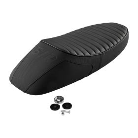 Sella sportiva SIP NISA nero cucitura grigia senza cinghia per Vespa/PV/ET3