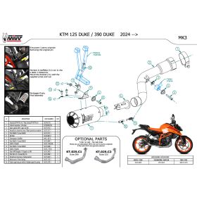 MIVV Mk3 Black Slip-on Muffler for KTM 125 Duke 2024-2025