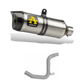 Marmitta slip-on ARROW Street Thunder Titanio e fondello e raccordo catalitico KTM DUKE 200