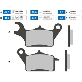 POLINI ORIGINAL brake pads pair 44x85x9/41x74.5x9 mm