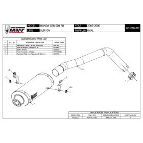 Marmitta Slip-on MIVV Oval omologata in acciaio inox per HONDA cbr 600 rr 2005-2006