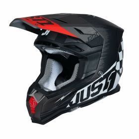 Casco Motocross JUST1 J22-F FLAGMAN rosso/titanio/nero