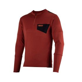 Maglia MTB LEATT Trail 4.0 maniche lunghe rosso lava scuro WarmYarn traspirante