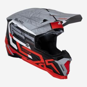 Casco Motocross JUST1 J40 MISSION rosso/grigio opaco