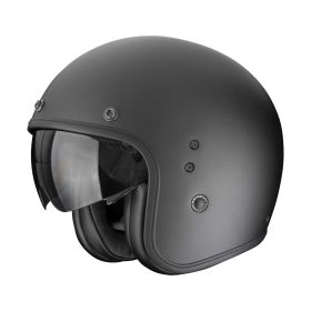 Casco jet cafe racer Scorpion EXO BELFAST EVO Solid nero opaco
