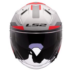 Casco Jet LS2 OF603 INFINITY II Focus Grigio Opaco Rosso