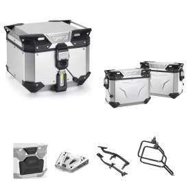 GIVI EVO SMART luggage case kit anodized gray 42/37L for MOTO GUZZI V85 TT