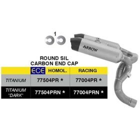Échappement ARROW Round-Slip-On en titane approuvé pour Ducati Panigale V2/V2S